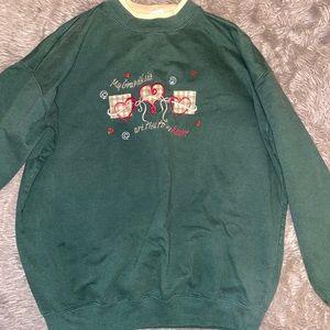 vintage dark green grandma sweater
